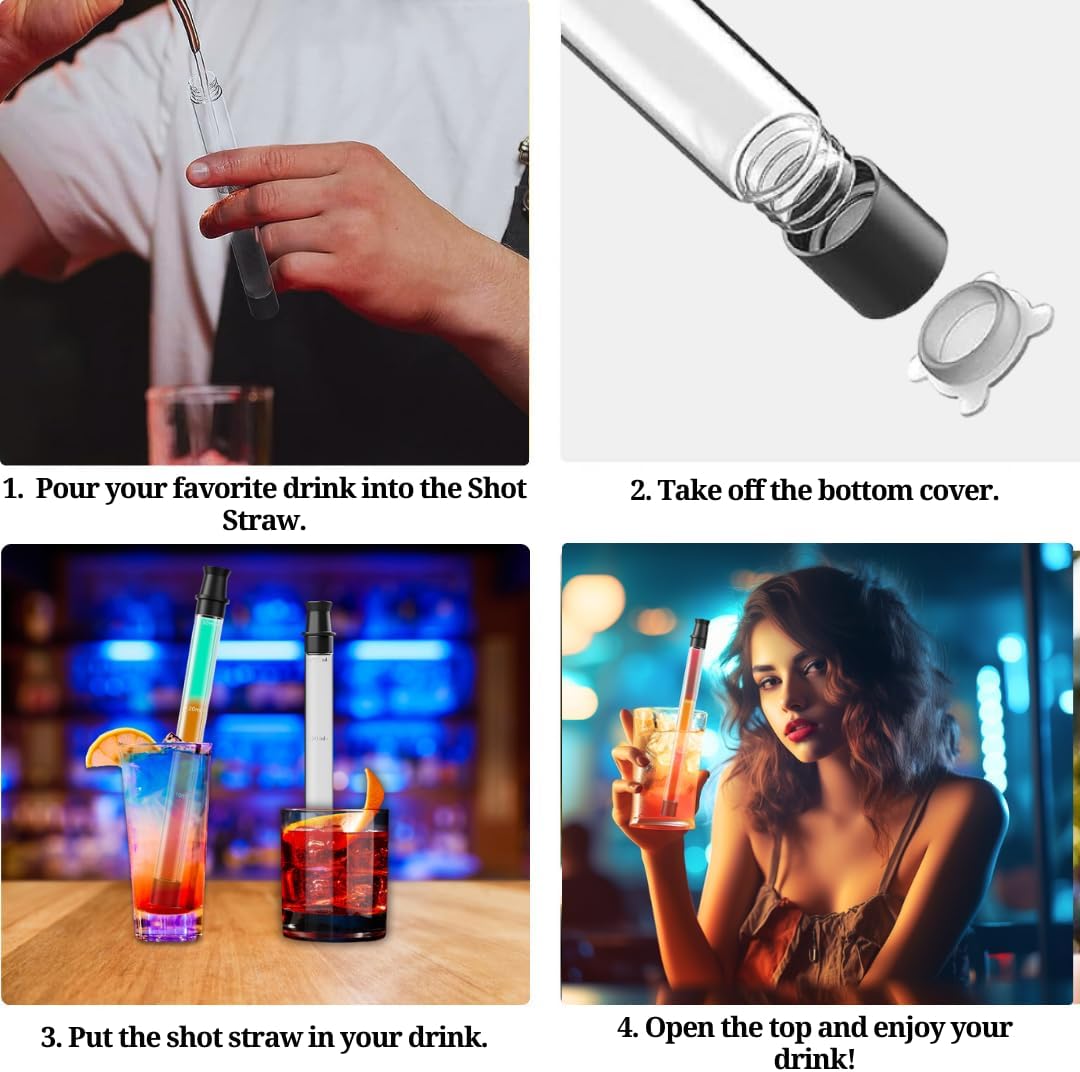 Shot Straw & Spout Bundle: Elevate Your Shot Experience with Smooth Sipping and Easy Pouring - Eco-Friendly, BPA-Free, Perfect for Parties